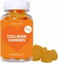 SkinnyMint Collagen Gummies Suplemento para la piel sana, uñas " Hair Support, Gluten Free Collagen Chewable Gummies for Men " Women, Natural Orange Flavor -60 Count(180G)- 1 Month Supply
