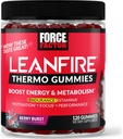 LeanFire Thermo Gummies with B12 Vitaminas, Caffeine, & Green Coffee Bean, Boost Energy, Metabolism, Endurance, Stamina, Motivation, Focus, & Performance, Pre Workout Gummies, 120 Gummies