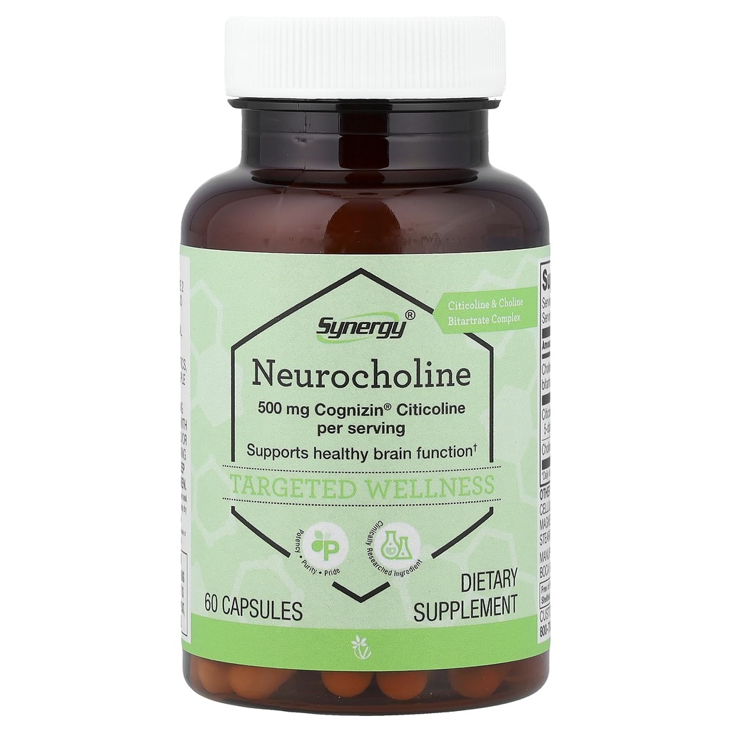 Sinergía Vitacost Neurocolina con Citicolina Cognizin 500 Milligram Por Serving - 60 cápsulas
