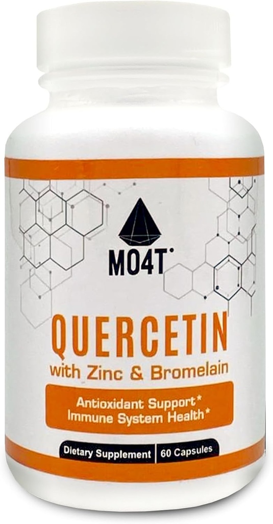 Quercetina " Bromelaina con zinc - Antioxidante Apoyo Sistema de inmunología Salud - Suplemento dietético - 60 cápsulas 1050 mg Fórmula de Potente