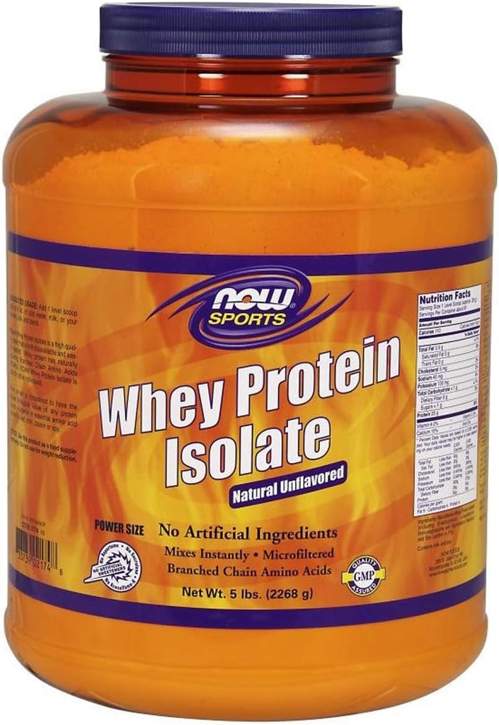 NOW Sports Whey Protein Isolate, 5-pound