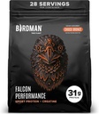 Birdman Falcon Performance Vegan Protein Powder, 31g Protein, 5g Creatine, 5g BCAA, Probiotics, Electrolytes, Pre Workout, Low Carb, Sugar Free &amp; Dairy Free, Plant Based Chocolate Protein, 28 porciones