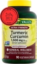 Suplemento Turmérico del Valle de Primavera Silencio Suplemento de Curcumina Turmérica, Ultra Fuerza 1,500 mg, 90 Cuenta + Pegatina STS.