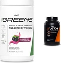 JYM Greens Super Food Blueberry Acai Powder con Spirulina &amp; Vita JYM Multivitamin para atletas 60 Tablets