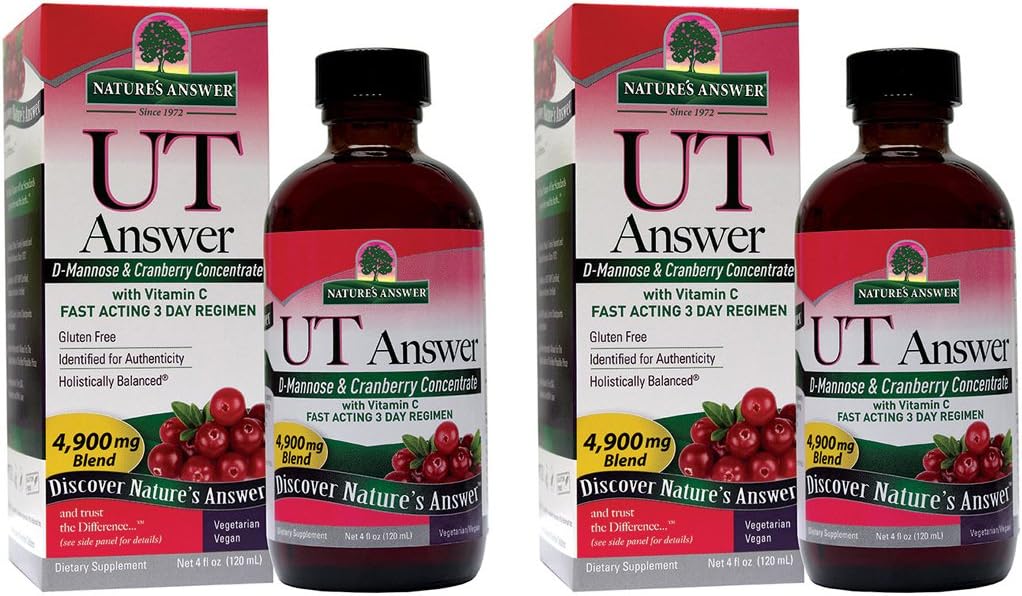 Respuesta de la naturaleza Salud del tracto urinario ← Acción rápida Regimen de tres días ← Sabor de arándano Suplemento dietético Silencioso libre de alcohol, libre de gluten, no probado en animales " Vegan 4oz (2 Pack)