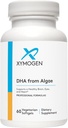 XYMOGEN DHA de Algae - DHA Omega-3 Suplemento - Apoyos Cerebro, Ojo, Corazón + Salud Inmunitaria (60 Softgels)