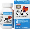 Slo-Niacin Vitamina B3 500 Mg - Lenta liberación Niacina para la salud del corazón, energía, piel de salud, niveles saludables de azúcar en sangre - 100 cápsulas