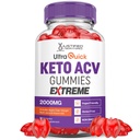 Laboratorios Justificados Ultra Quick Keto ACV Gummies Extreme 2000MG Ultraquick Keto Gummies Apple Sider Vinegar Formulado con Pomegranate Beet Juice Powder B12 Vegan Non GMO 60 Gummys