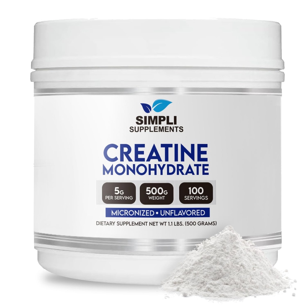 Premium Creatine Monohydrate Powder 500g ← Mejor Creatina para Hombres y Mujeres Silencioso Creatina Suplemento Nutricional Creativo para el Edificio del Musculo " Recuperación No-GMO " Vegan-Friendly  durable Scooper Inside