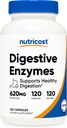 Nutricost Digestive Enzymes 620mg, 120 Capsules - Suplemento Digestivo completo