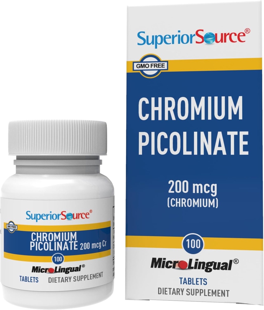 Picolinato de cromo superior fuente - Suplemento Fórmula soporta Metabolismo de azúcar saludable - 500 mcg, 50 tabletas de disuelve instantánea