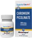 Picolinato de cromo superior fuente - Suplemento Fórmula soporta Metabolismo de azúcar saludable - 500 mcg, 50 tabletas de disuelve instantánea