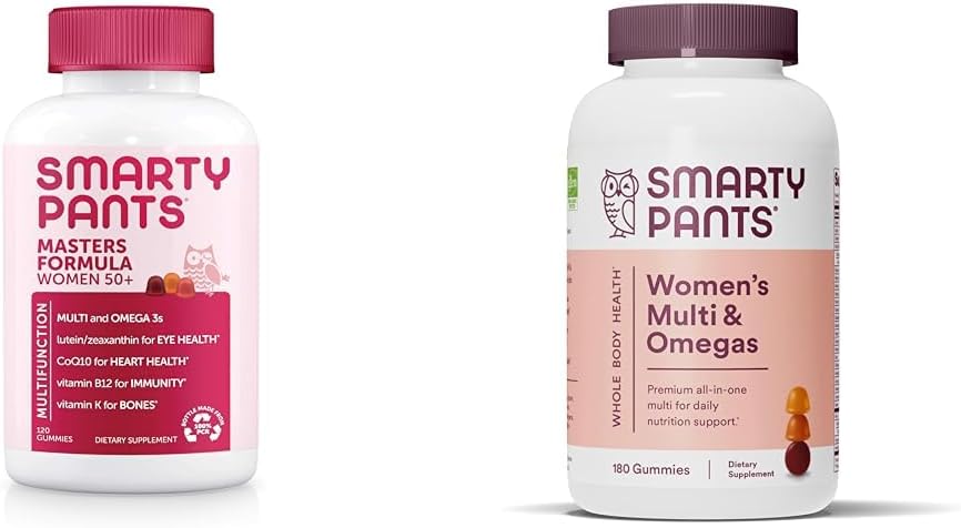 SmartyPants Gummy Multivitamin for Women 50 and Over: Omega 3 Fish Oil (EPA/DHA), Methylfolate &amp; Women's Multivitamin Gummies: Omega 3 Fish Oil (EPA/DHA), Methylfolate, CoQ10