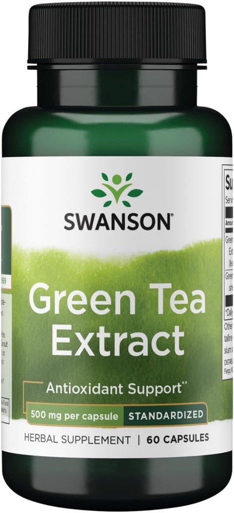 Té verde Swanson Extracto 500 Milligrams 60 cápsulas