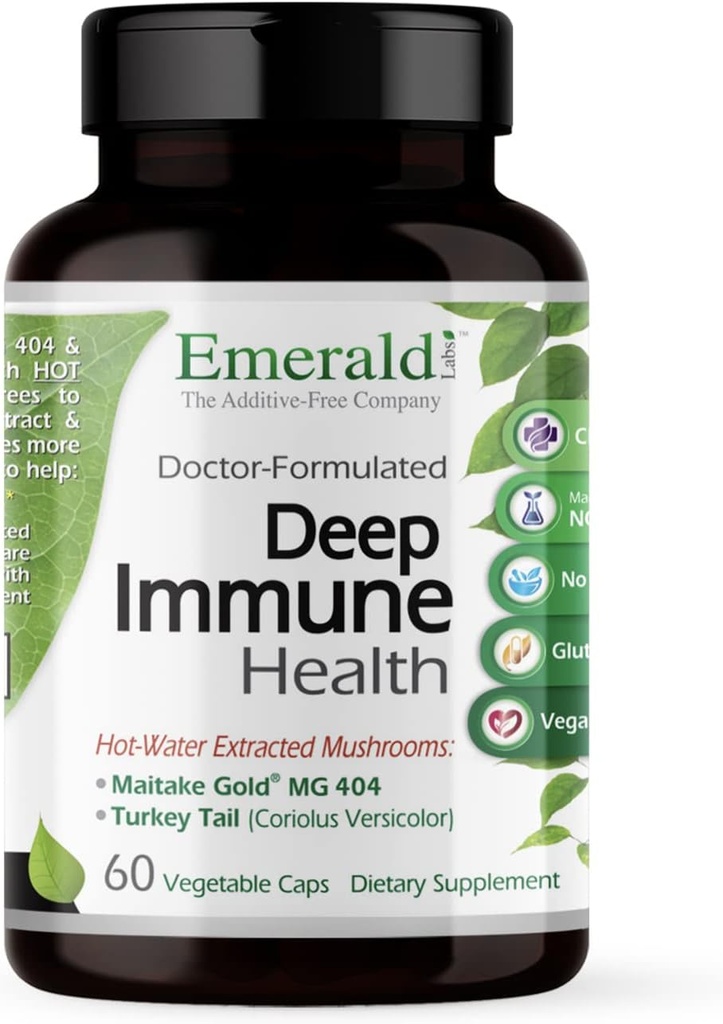 EMERALD LABS Deep Immune Health - Immune Support Supplement with Maitake Gold Mushrooms, Meriva Turmeric " Astragalus Extract - 60 Vegetable Capsules (30-Day Supply)