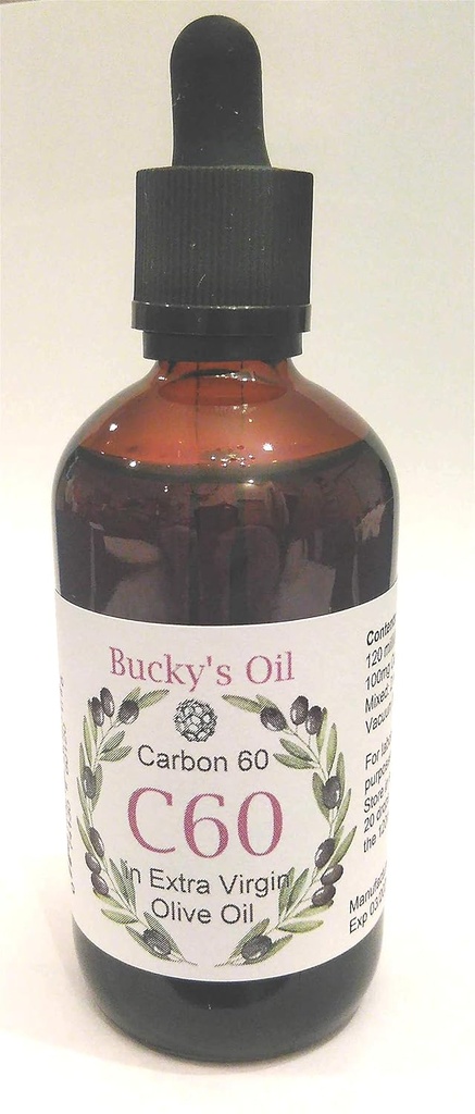 C60 - 120ml Aceite de Oliva Virgen Extra con 100mg Carbon 60 99.95% en solución.