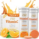 NATURALEZA Vitamina C 1000mg Tablas efervescentes - Potent Immune Support VIT C with Zinc Supplement - Sugar-Free & Vegan Fórmula ← Dissolvable Vitamin C Tablets - Agua Soluble Fizzy Elixir - 20CT