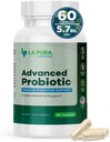 LaPura Advanced Probiotic - Premium Digestive Support for Gut & Immune Health, 60 Capsules - 5.75 Billion CFU Probiotics including DE111 Strain (Bacillus subtilis) - Non-Gluten-Free, Made in USA