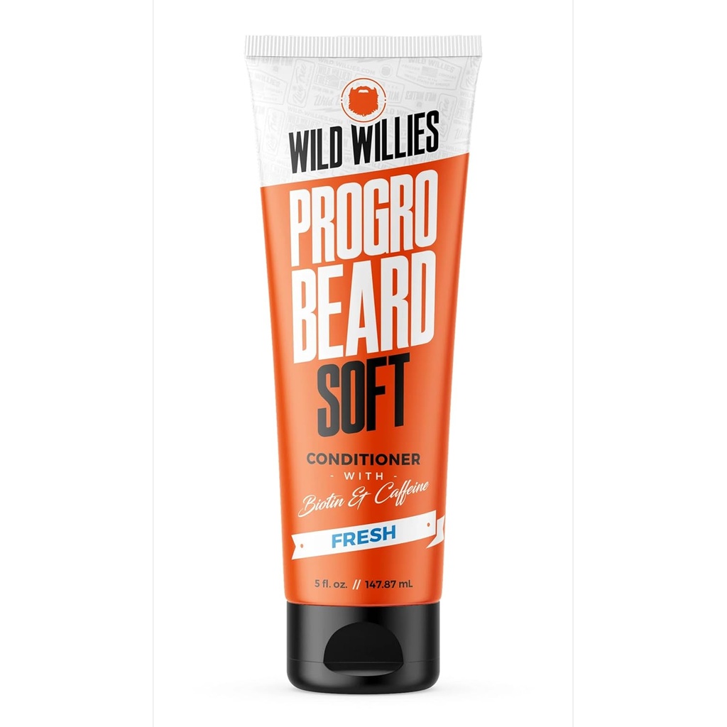 Salvaje Willies Acondicionador de barba para hombres - con biotina &amp; cafeína para el crecimiento suave, saludable - hecho en EE.UU. - Ahora más grande a 5 oz Tube al mismo precio - Great Beard Softener for Men Coarse Hair