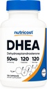 Nutricost DHEA 50mg, 120 cápsulas - Gluten Free, Soy Free, Non-GMO, Suplemento