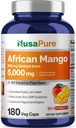 NusaPure African Mango 10:1 Extracto, 500 mg Equivalente a 5.000 mg por Veggie Caps 180 Caps (No-GMO, Vegan)