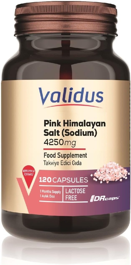 Validus Pink Himalayan Salt Sodyum 200 mg 120 cápsulas (Drcaps)