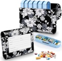 Pill Organizer Case, Weekly Travel Pill Case Medication Reminder Daily AM PM, Day Night 7 Compartments, for 4 Times A Day, 7 Days a Week-Includes Elegant Printed Leather Carrying Case