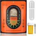 00 Capsules 1000 Conde, Empty Pill Capsules, Vegan Capsules Empty, Gel Capsules Tamaño 00 con Spoons and Medicine Bottle for Capsule Filling, Vegetable Capsules Empty, Clear