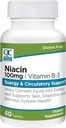Quality Choice Niacin (Vitamin B3) Energy &amp; Ciculatory Support 100 mg Suplemento, 60 Botellas de Conteo