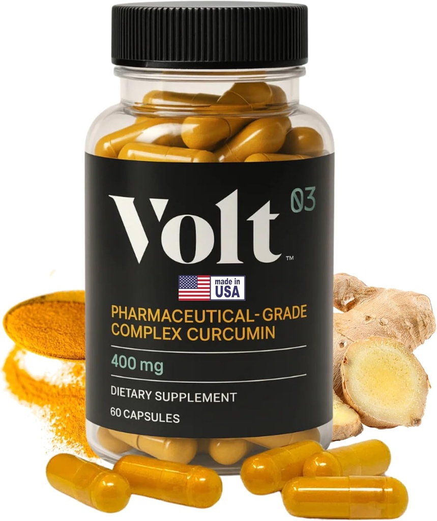 Cápsulas de Curcumina Turmérica Orgánica, 400 mg Complejo Curcumina - Farmacéutica-Grado Suplemento de Curcumina para Salud Conjunta, Apoyo Inmunitario, " Respuesta de Inflamación Saludable, 60 días (2 meses) suministro