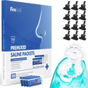 FireAnt 100 Saline Packets y 12 Reutilizable Saline Pods Refills Set, Compatible con Navage Nasal Care - Incluye 100 Condes Sal Packets Sinus Rinse + 12 Pack Silicone Salt Pads Rellenar en Negro