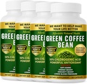 Extracto de grano de café verde, 100% de grano verde puro, 50% ácido clorogénico, 10.000 mg de fuerza, 240 cápsulas, 8 meses de suministro, no transgénico y suplemento herbal tradicional