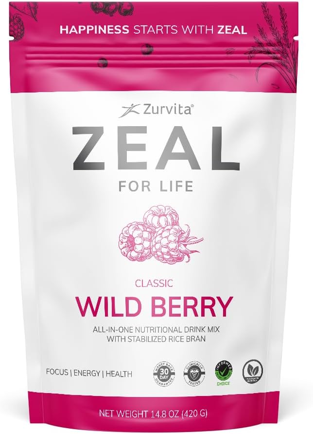 Zurvita - Zeal for Life 30-Day Wellness Bag - Wild Berry (Classic) - Suplemento nutricional para la vitalidad, inmunidad y bienestar - 420 gramos
