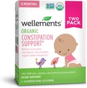 wellements Organic Baby Constipation Support Relieves Occasional Constipation for Infants & Toddlers, No Harsh Laxatives, USDA Certified Organic, 4 Fl Oz (Pack of 2), 6 Meses +