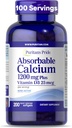 El orgullo de Puritan Absorbable Calcio 1200 mg más Vitamina D3 25mcg 1000 UI con Bone-ActiveTM, 200 Rapid Release Softgels