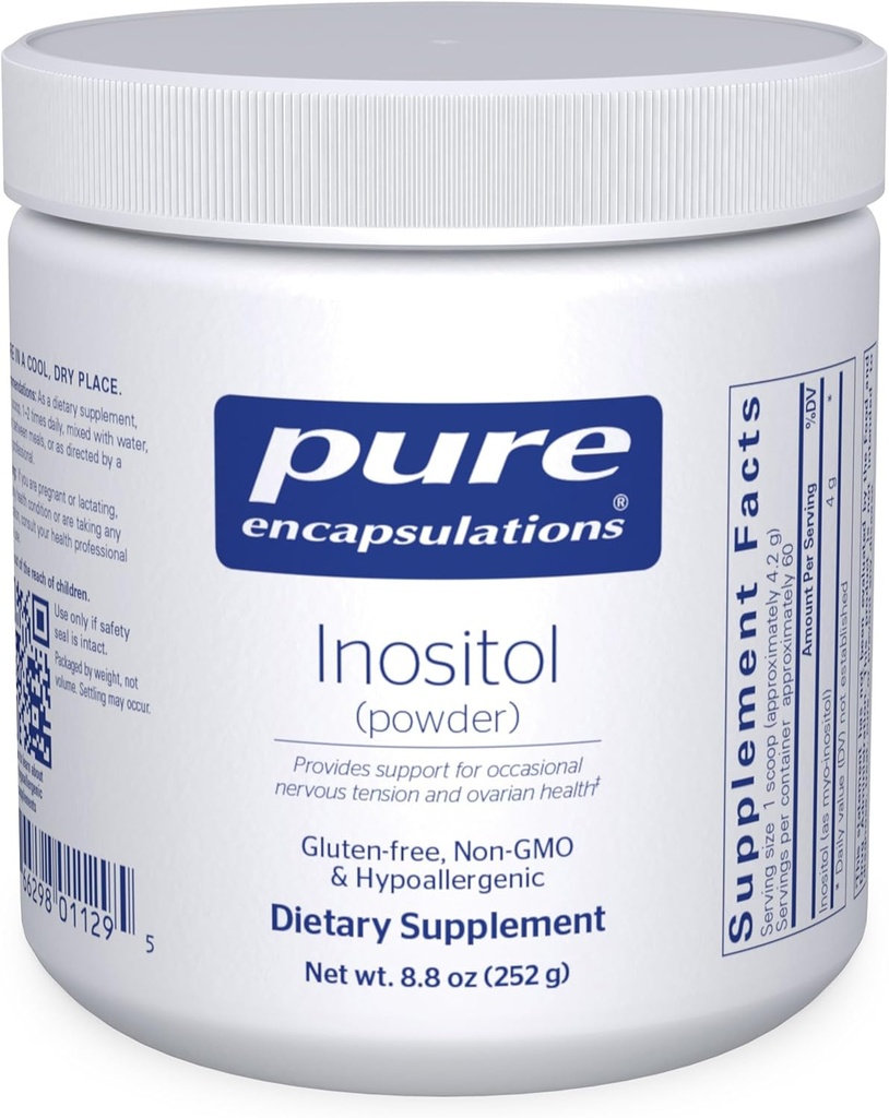 Pure Encapsulations Inositol (Powder) - Suplemento de Support Energy, Nervous System " Ovarian Function* - con Myo-Inositol - 8.8 Ounces