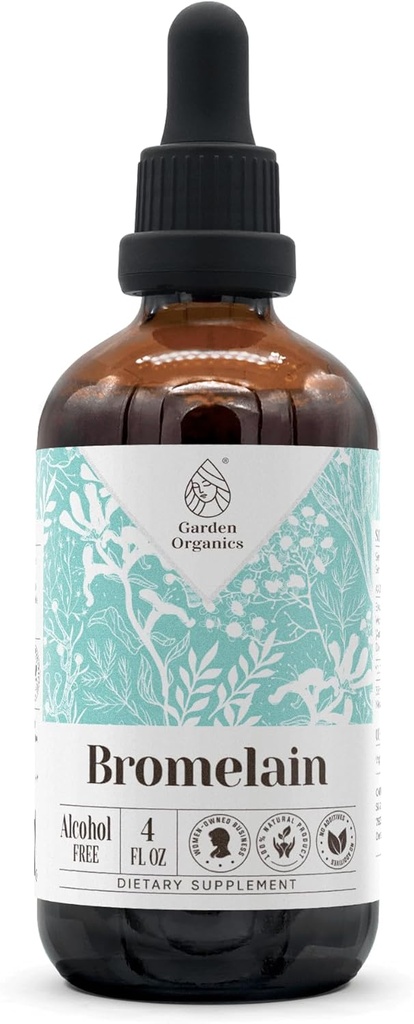 Bromelain Extracto de Tintura Natural Libre de Alcohol, Booster de Sistema Inmunitario, gotas líquidas hechas de Bromelaina 100% Wildcrafted, Piña (Ananas comosus) Stem seco y frutas (4 fl oz)