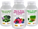 ANDREW LESSMAN 3 Product Healthy Foods Bundle - 180 Contar cada uno de los extractos cruciferos, extractos completos anti oxidantes de frutas y complejo de alimentos verdes. Proporciona beneficios nutricionales de 20+ Alimentos más saludables.