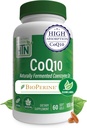Health Thru Nutrition CoQ-10 100mg with BioPerine 60 Softgels | High Absorption Naturally Fermented USP Grade Coenzyme Q10 Supplement | 3rd Party Tested | Heart Health and Energy Support
