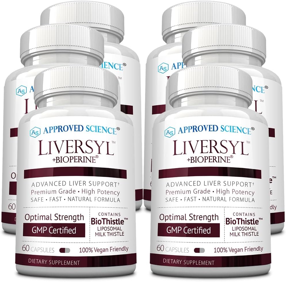 Liversil de Ciencia Aprobada - Leche Thistle, Artichoke Extract, y Bioperine - Vegan - 360 Conde - 6 Mes de Suministro - Made in USA