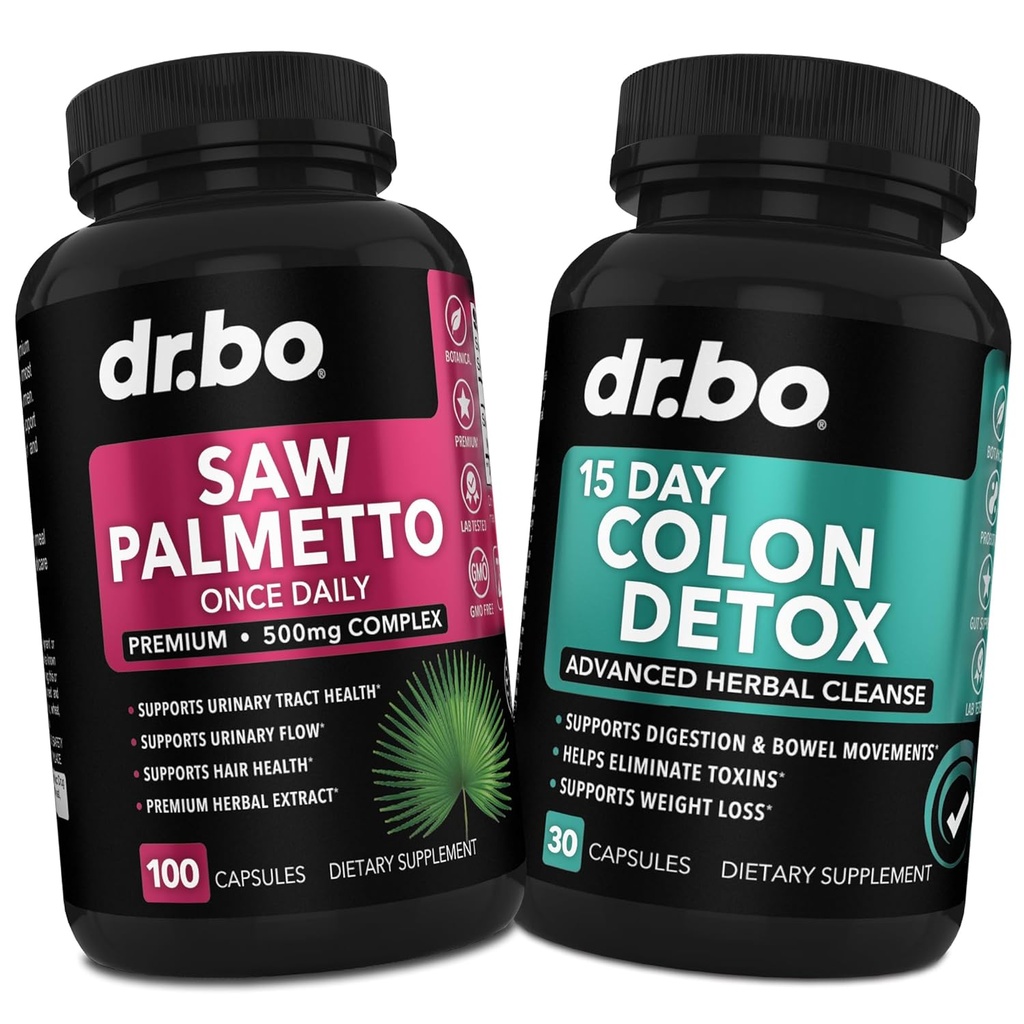 Saw Palmetto for Women Hair Loss & Colon Cleanser - DHT Blocker for Women Growth & 15 Day Colon Cleanse Intestinal Detox Pills - Pure Saw Palmetto Hair Loss Suplemento Bowel Movement Capsules