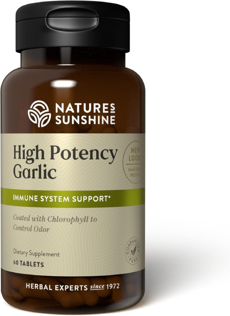 Ajo de alta potencia de Sunshine de la naturaleza, 60 Tablets ← Apoya el Sistema Inmunitario y Contiene una Coating única para ayudar a controlar el olor