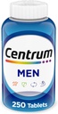 Centrum Multivitamínico para Hombres, Multivitamínico/Multimineral Suplemento con Vitamina D3, B Vitaminas y Antioxidantes, Gluten Free, No GMO Ingredientes - 250 Condes