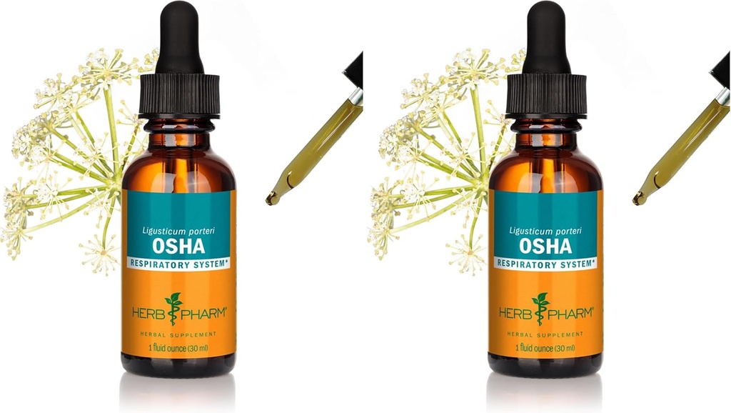 Herb Pharm OSHA Extracto líquido raíz para soporte respiratorio - 1 onza (Pack de 2)