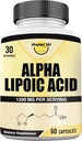 Ácido Lipoico alfa Capsulas 1300mg Por Serving - 30 Serviciones Por Botella - Apoyo Antioxidante para la salud general
