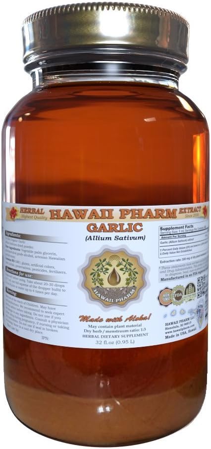 Hawaii Pharm Ajo (Allium sativum) Liquid Extract 32 Oz