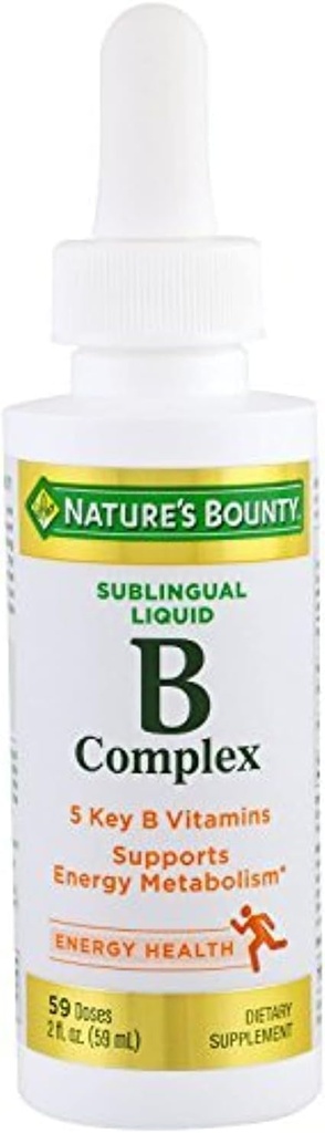 Complejo Bounty B de la naturaleza con B12 Sublingual Liquid Fast Acting Suplemento dietético 2 onzas