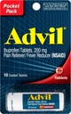 Alimentador de Dolor y Reductor de Fiebre Advil Coated Tablets, Ibuprofen 200mg, 4 x 10 Cuenta Vial, Alivio de Dolor rápido, Pack de bolsillo