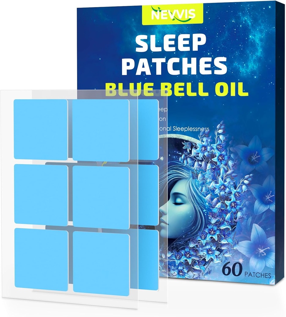 Patches de sueño, 60 Patches de sueño de Blue Bell para adultos fuerza extra, ingredientes vegetales naturales de la parche de sueño, piel-finalidad < última noche