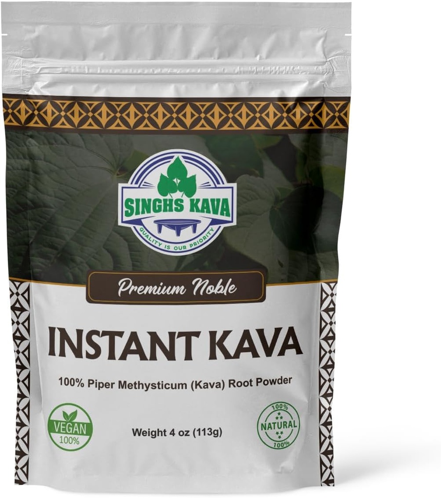 SINGHS Micronized Instant Kava Powder-Fijian Kava (4oz), 4 onzas (Pack of 1)